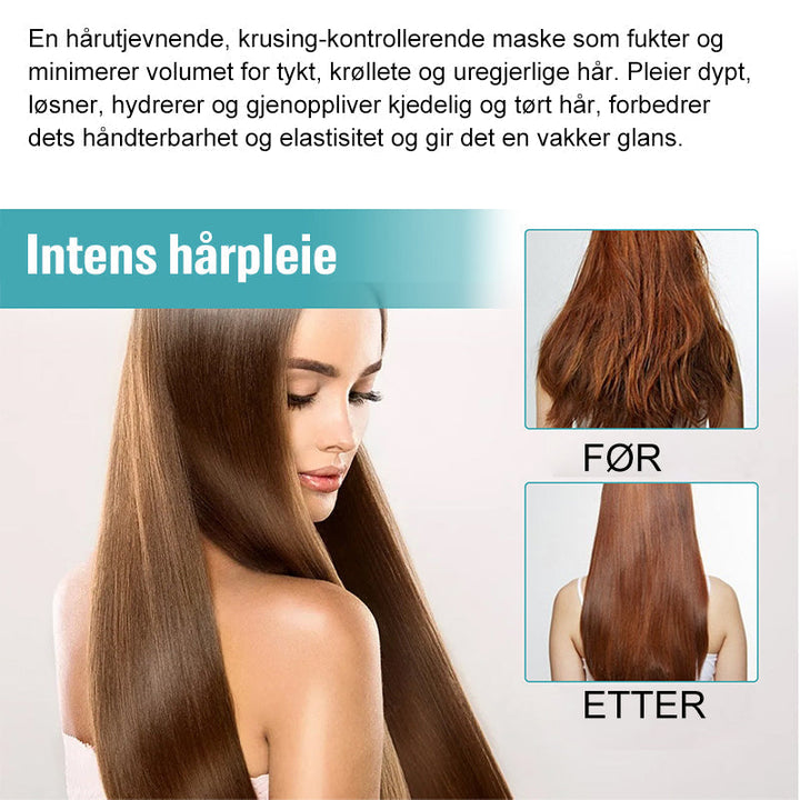 Hårbehandling: Hårrettingkrem for et elegant og glatt utseende. Motvirker krus.