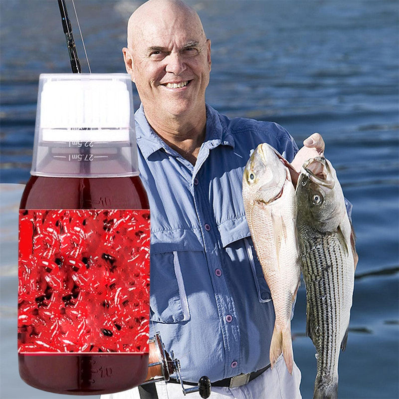 Effektivt rød orm flytende fiskeagn. Kraftig fiskelokk for å tiltrekke fisk. Essensielt sportsfiskeagn.