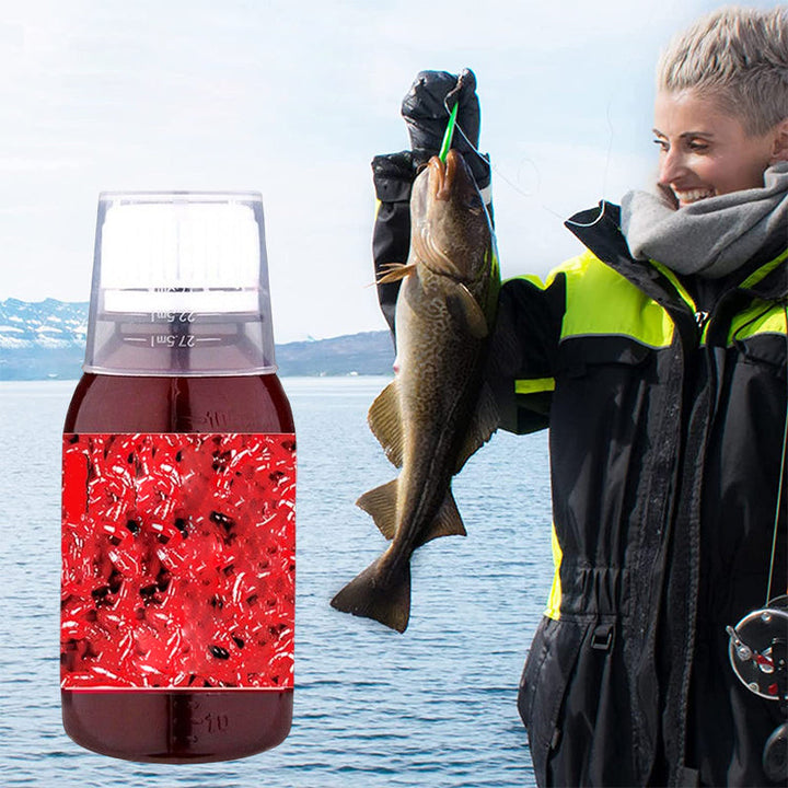 Kraftig rød orm flytende fiskeagn. Effektivt fiskelokk for karpe- og sportsfiske. Lokker fisk effektivt.