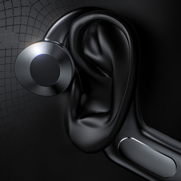 Komfortable trådløse hodetelefoner med bone conduction for utendørsaktiviteter.