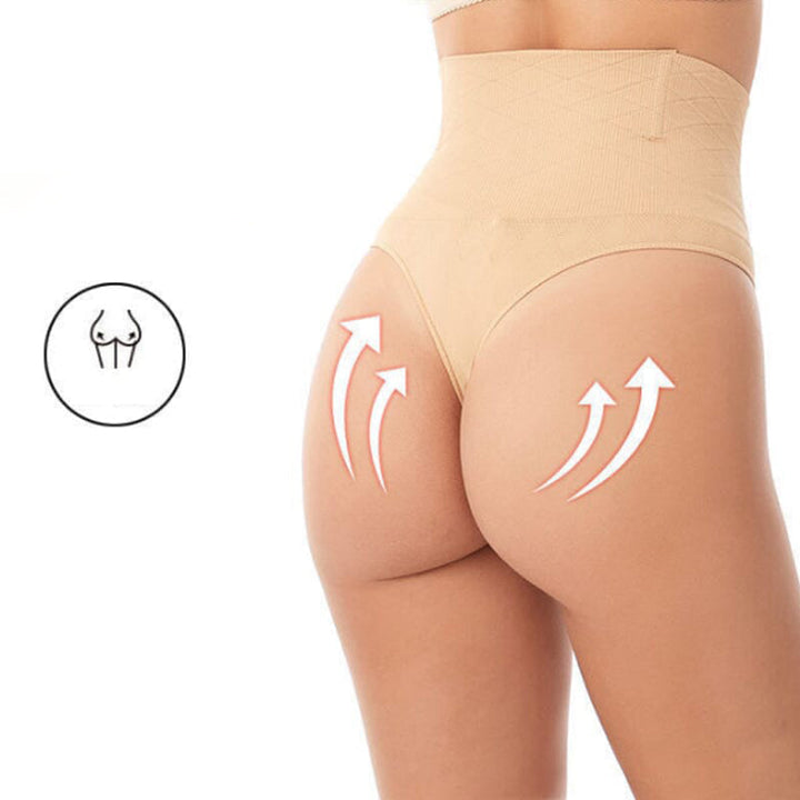 Dame shapewear thong med høy midje for optimal magekontroll og formgivning.