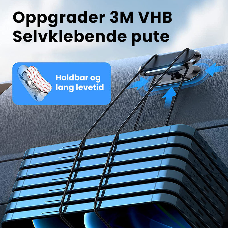 Monter mobiltelefonen sikkert med universell magnetisk bilholder. Optimal kjøreopplevelse.