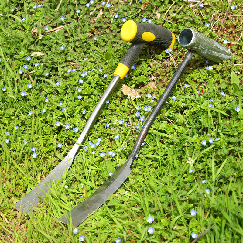 Kompakt hageverktøy med ergonomisk grep for lett luking og effektiv planting i trange rom.