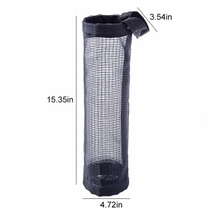 Multifunksjonell hengeorganisator for plastposer, handleposer og lettvektsvarer.