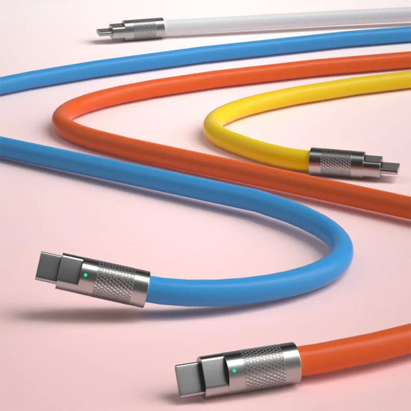 Flettet ladekabel Type-C til Lightning for ekstra slitestyrke og hurtiglading.