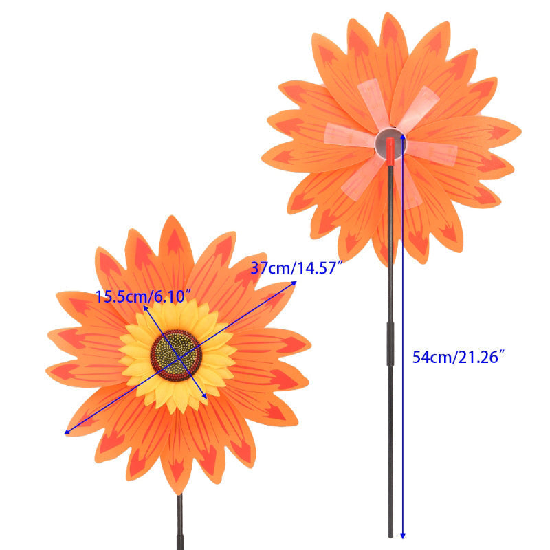 Solsikke vindmølle, ideell for fargerik hage og barnelek; en flott vindspinner.