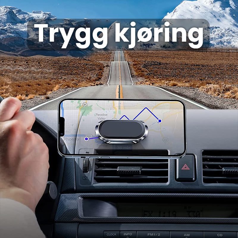 Slitesterk magnetisk bilholder for telefon. Holder mobilen trygg og stabil på veien.