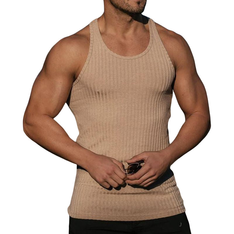 Ensfarget treningsvest for menn, perfekt for fritids- og sportsaktiviteter.
