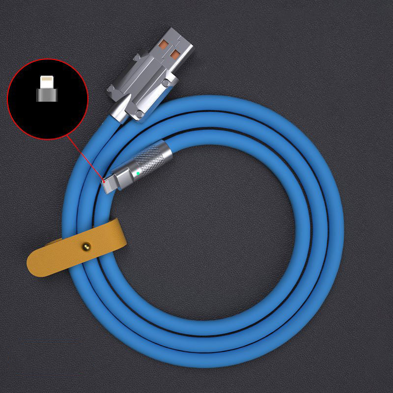 Fleksibel Type-C til Lightning ladekabel, perfekt for reise og hurtiglading.