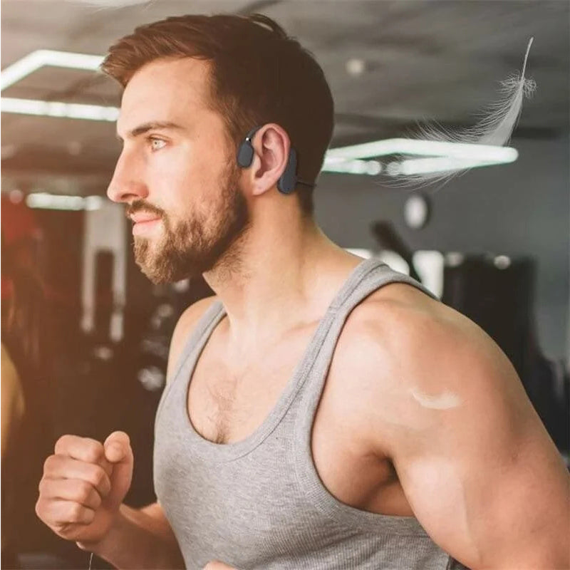 Svettebestandige trådløse hodetelefoner med bone conduction. Ideelle for intens sport.