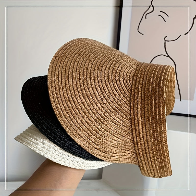 Dame foldbar solskjerm med bred brem for optimal UV-beskyttelse. Ideell sommerhatt.