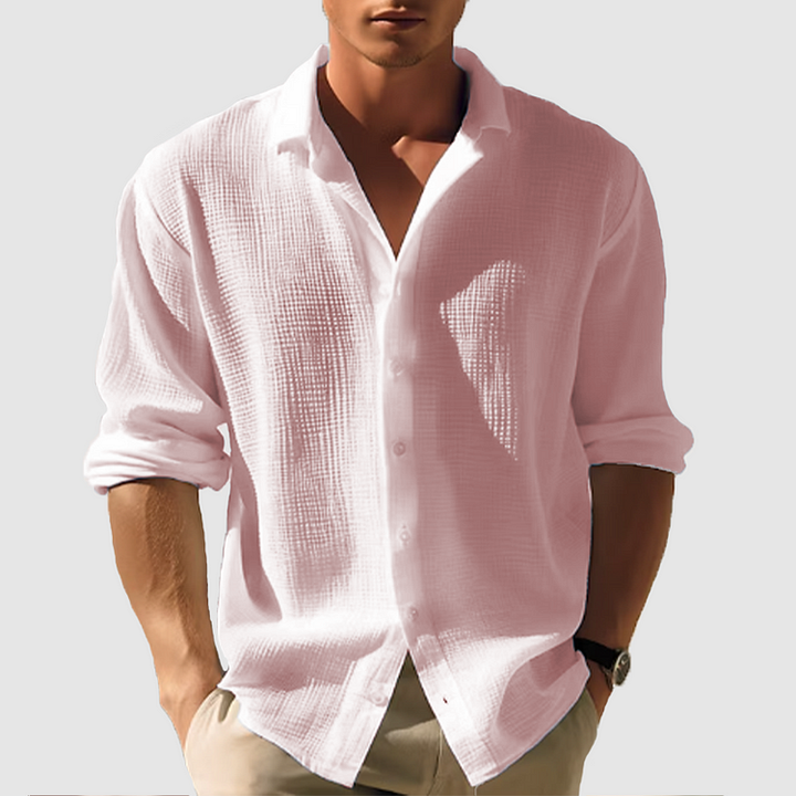 Langermet herreskjorte med revers, perfekt som hverdagsplagg. Ensfarget og allsidig for en stilren look.