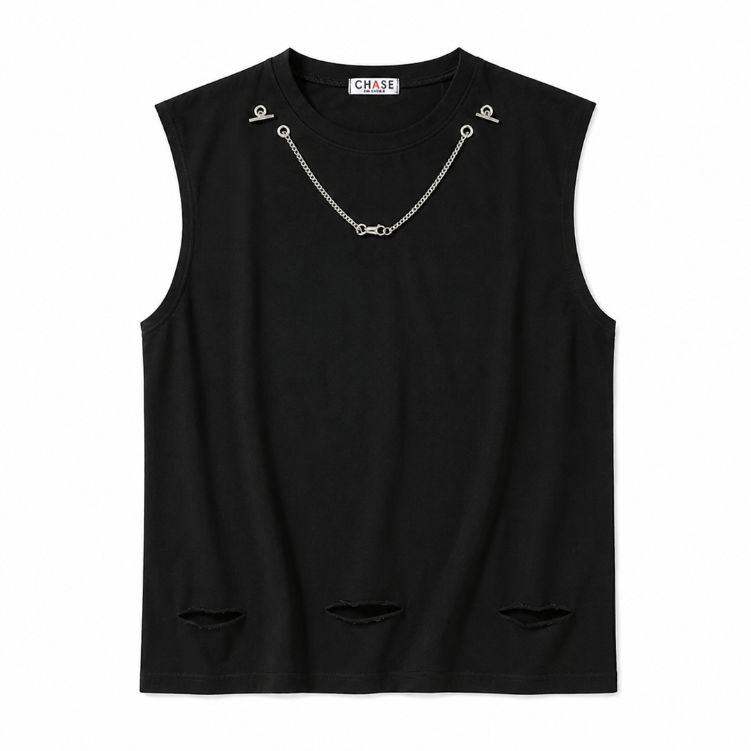 Herre sommer singlet med vintage look. En lett og luftig tanktopp, perfekt for fritid og varme sommerdager.