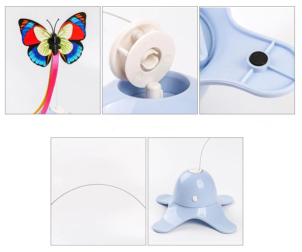 Enkelt og elegant design: Interaktiv sommerfugl katteleke. Holder kjæledyret underholdt i timevis.