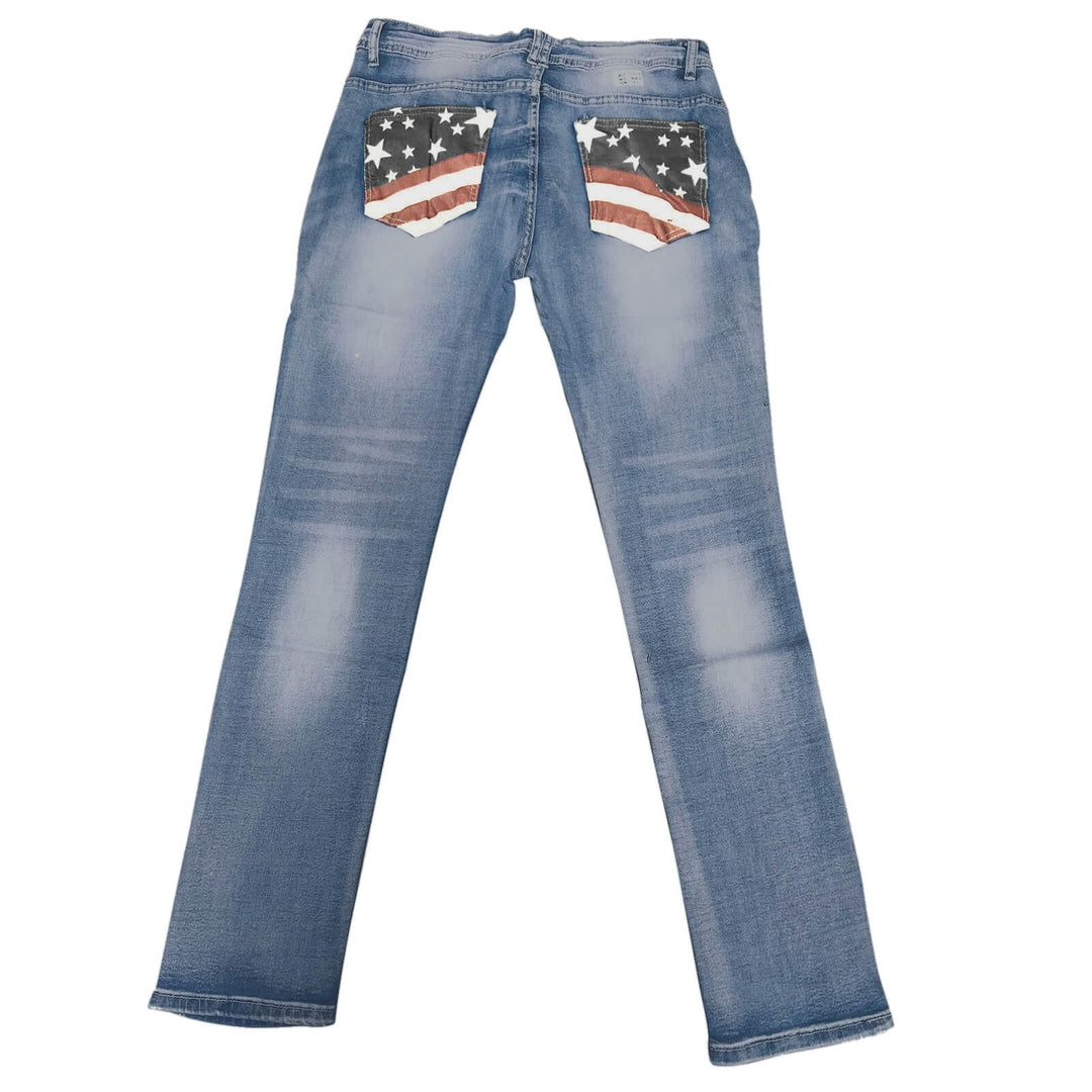 Casual herrejeans i bootcut-stil, flott for en avslappet, men velkledd look.