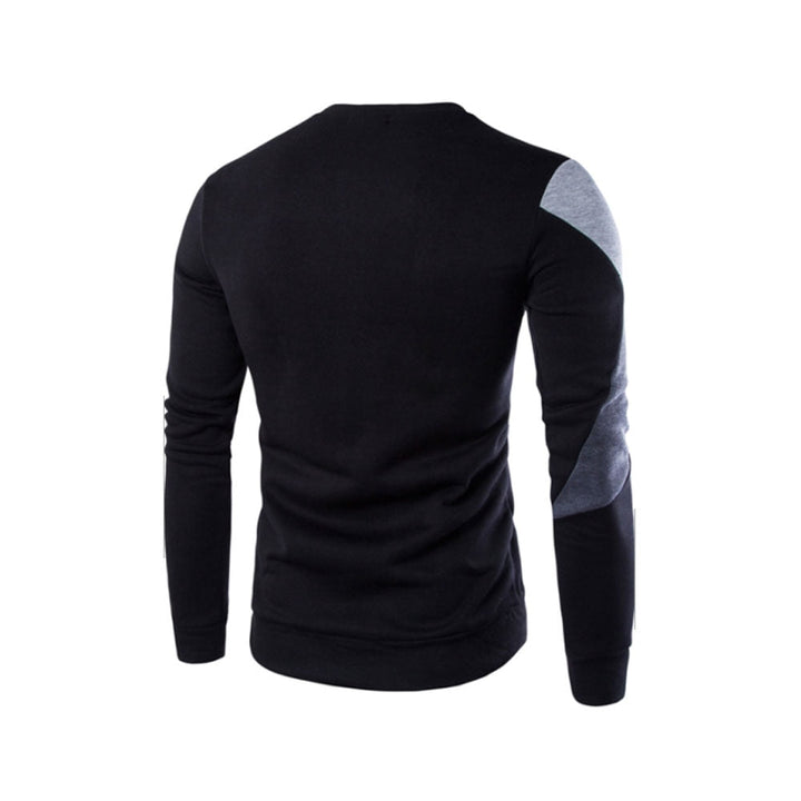 Stilren langermet herregenser med rund hals, et must-have for hverdagsklær i herregarderoben.
