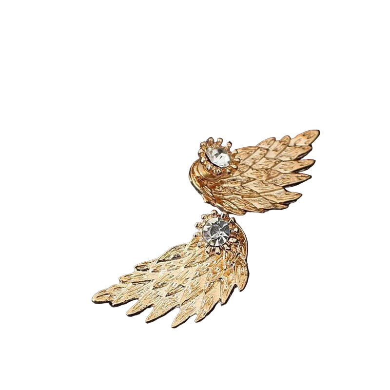 Elegant englevinge øredobber for kvinner med glitrende cubic zirconia steiner. Perfekt som hverdagssmykke.