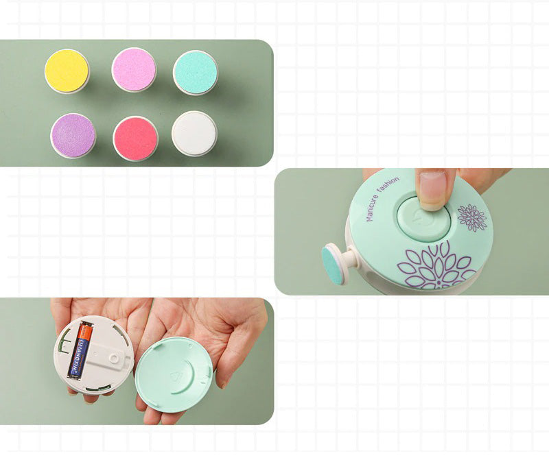 Babysafe elektrisk negletrimmer for spedbarn, for trygg, enkel og stillegående neglepleie.