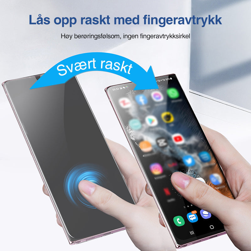 Nanohybrid premium skjermbeskytter med installasjonsboks, gir robust mobilbeskyttelse.