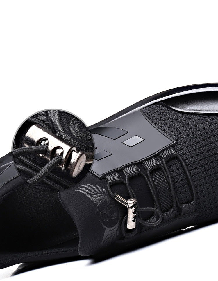 Pustende og lette herresko, ideelle for reise. Svart slip-on design med god komfort og grep.