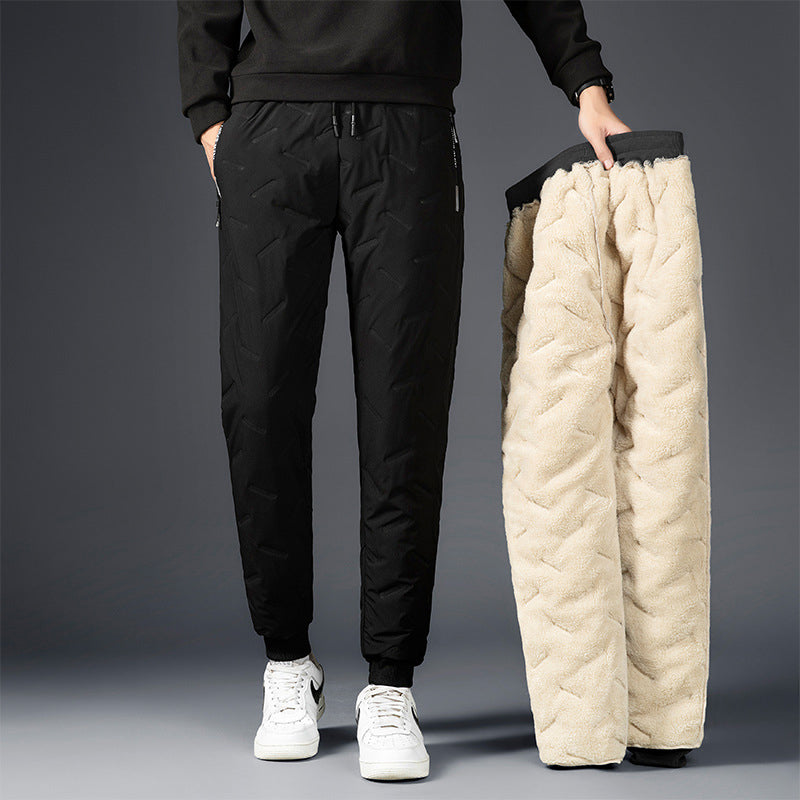 Vinter tykk fleecebukse for menn. Varm, komfortabel fritidsbukse i polyester, perfekt for hverdag og sport.