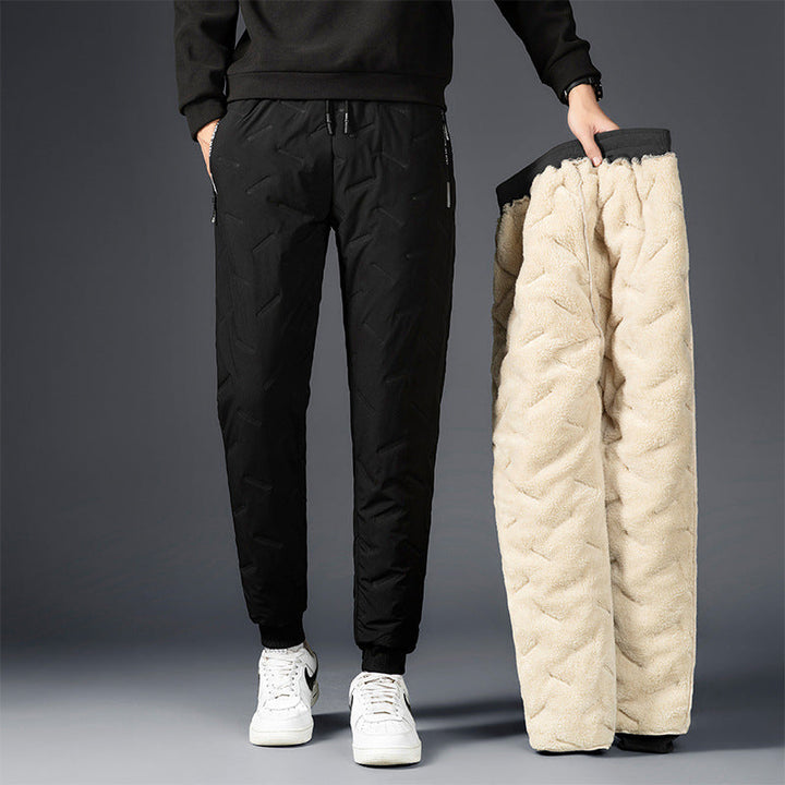 Vinter tykk fleecebukse for menn. Varm, komfortabel fritidsbukse i polyester, perfekt for hverdag og sport.