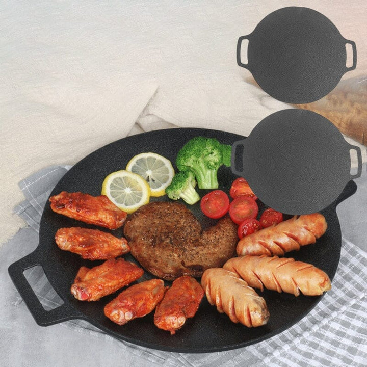 Praktisk non-stick grillpanne/stekepanne i aluminium for raske og smakfulle måltider hjemme eller ute.
