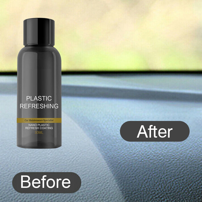 Bilplast Fornyer flaske. Effektiv plastbehandling for ny glans og beskyttelse til bilinteriør og eksteriør.
