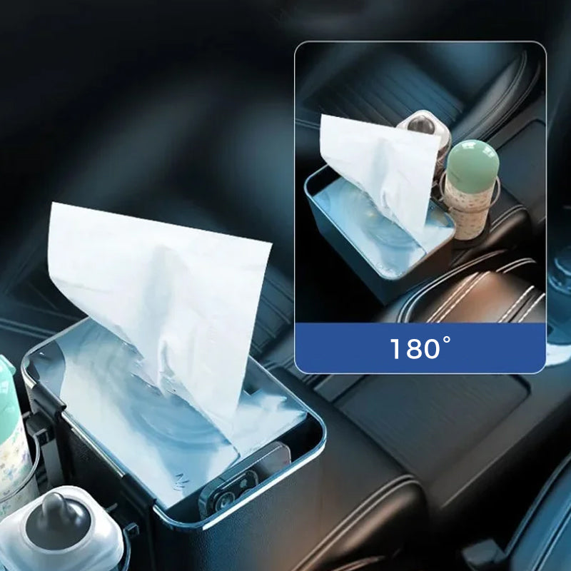 Oppbevaring for mynter, nøkler og mobil i bilens armlene. Holder interiøret ryddig og oversiktlig.