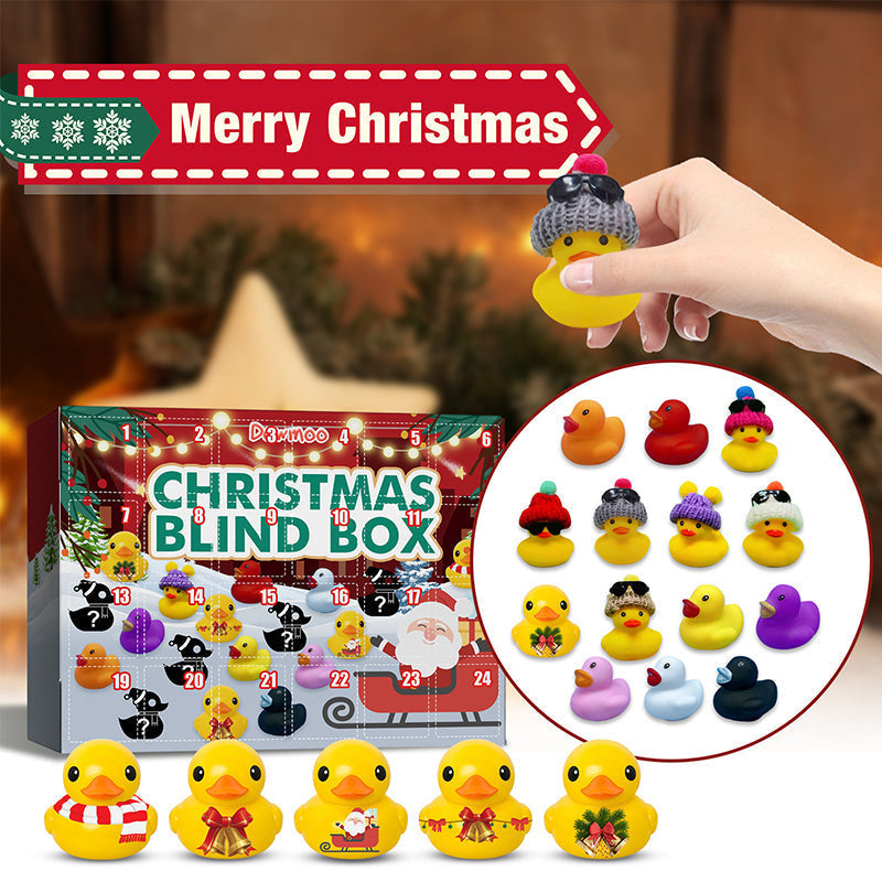 Fargerik julekalender fylt med lekne gummiender, ideell julegave og vannleker for barn.