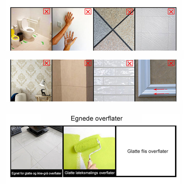 Vanntett dekorbånd for oppussing av fliser, enkelt DIY interiør for hjemmet.