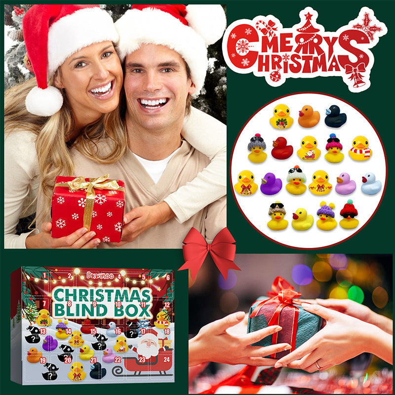 Nedtelling til jul: Adventskalender med 24 unike gummiender for barn, morsom gaveidé.