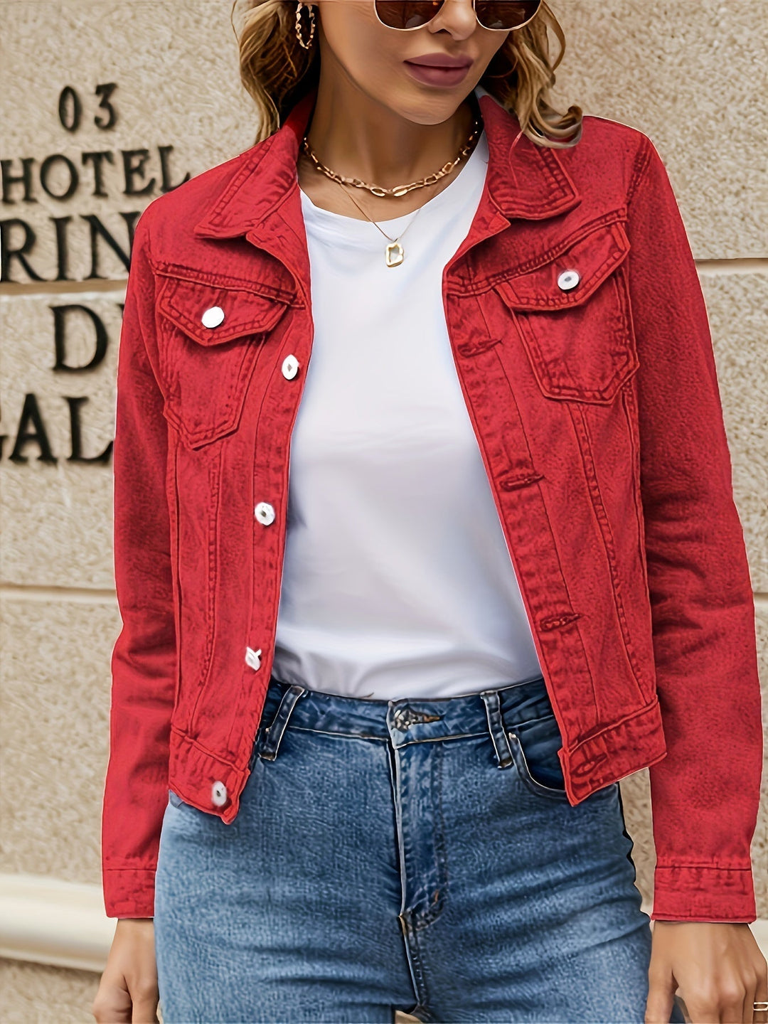 Kvinner tidløs denimjakke i klassisk stil. Perfekt damejakke for hverdagsbruk og allsidig mote.