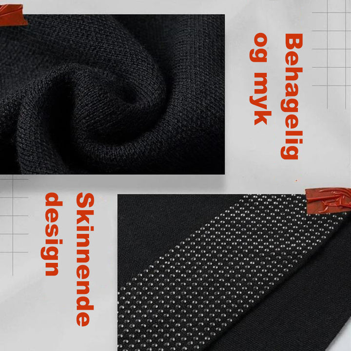 Luksuriøst ullsjal for kvinner med glitrende rhinestones. Varmt og moteriktig for den elegante vintergarderoben.