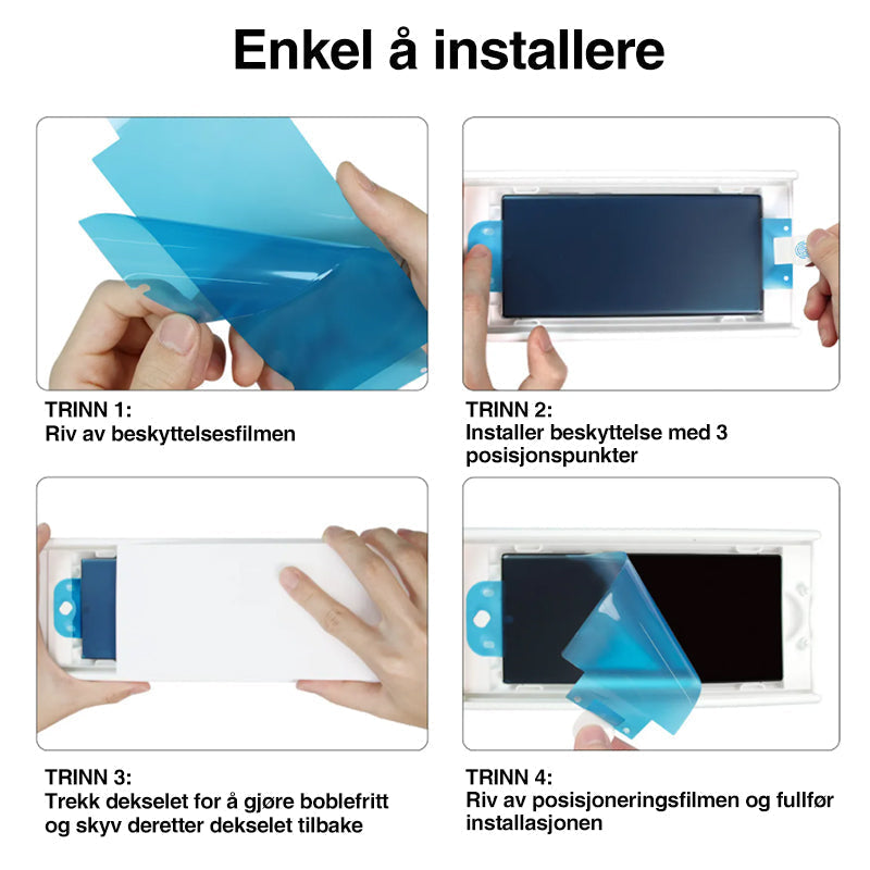 Premium skjermbeskytter med installasjonsboks for Samsung S23 Ultra, gir anti-ripe beskyttelse.