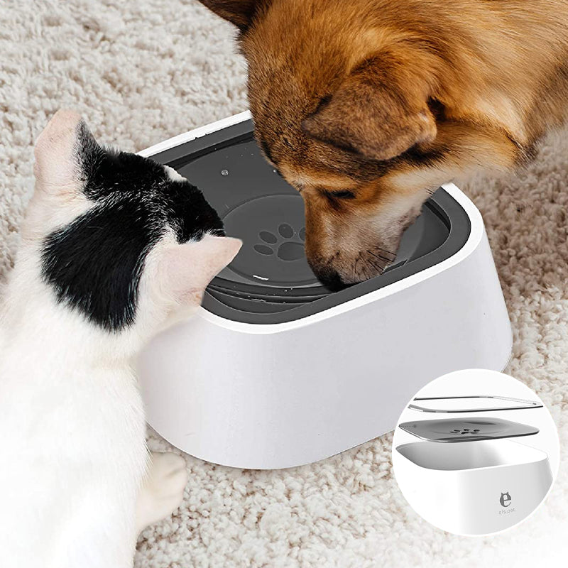 Langsom drikking vannskål for hund og katt. Reduserer søl og fremmer sunn hydrering. Sølesikker design.