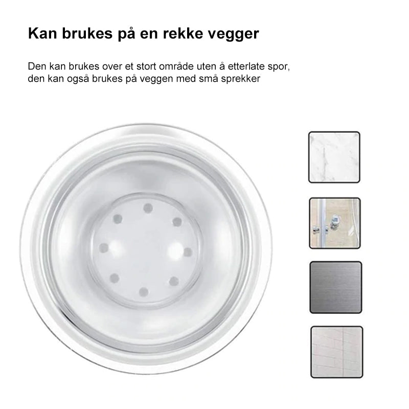 Løsningen for håndfri dusj! Justerbar dusjhodeholder med kraftig sugekopp. Ingen verktøy nødvendig.