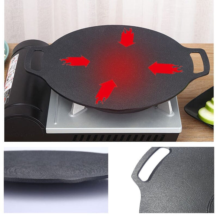 Kompakt non-stick stekepanne, utmerket for camping og utendørs matlaging over gassbluss.
