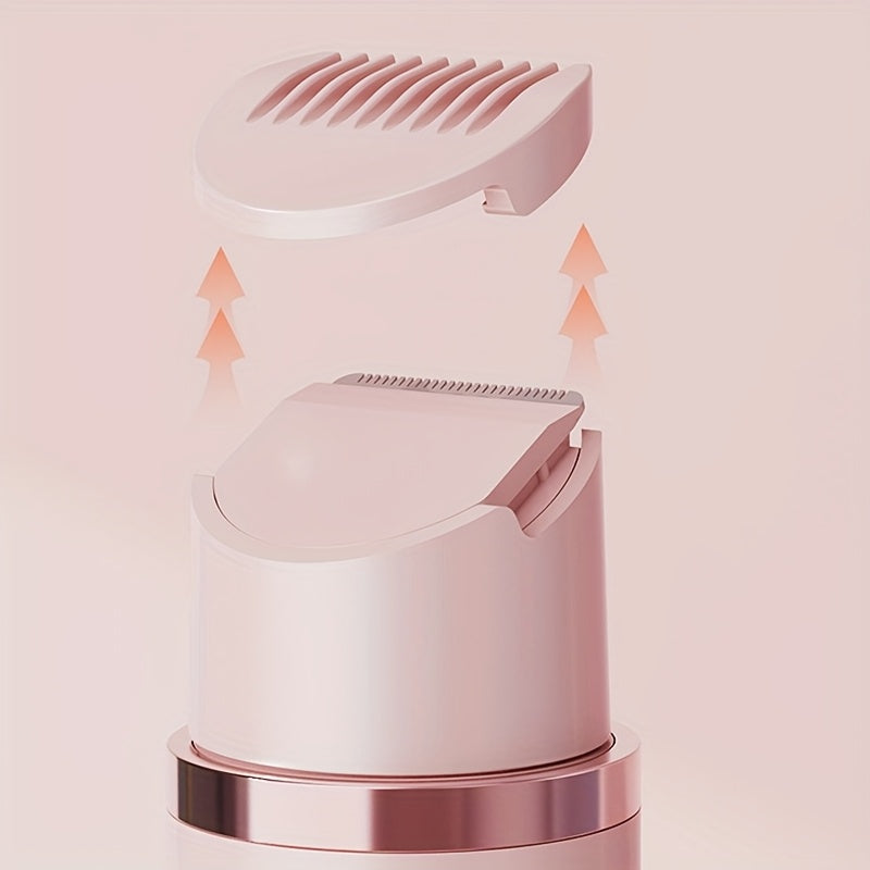 USB-oppladbar PureSilk kvinnetrimmer i rosa, trådløs for ansikt og kropp, effektiv hårfjerning.