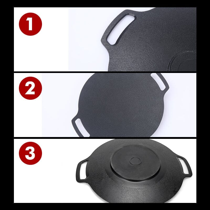 Allsidig rund stekepanne for induksjon, non-stick overflate sikrer problemfri steking av middagsretter.