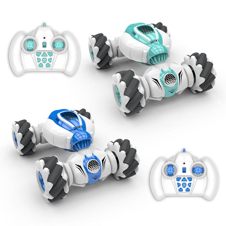 Barnevennlig RC stuntbil i fargerikt design, med 360-graders snurr.