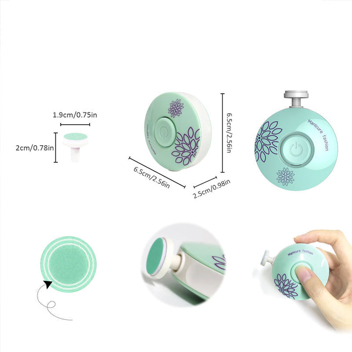 Flerdelt baby neglepleiesett med saks, klipper, fil og pinsett i praktisk etui. For barns daglige hygiene.