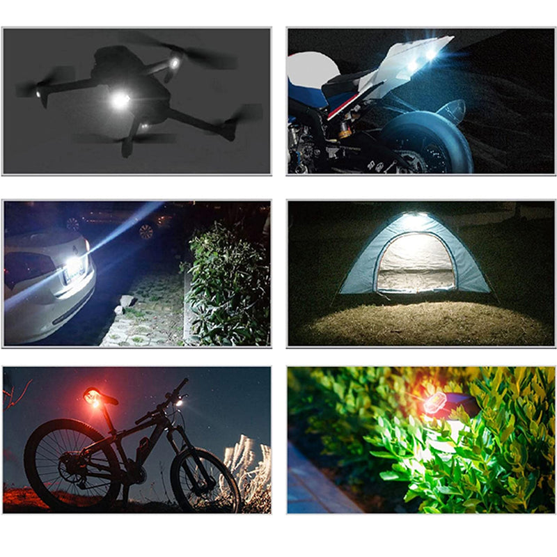 Kompakt trådløst LED strobelys med 7 farger. Perfekt som kjøretøylys for sykkel og drone.