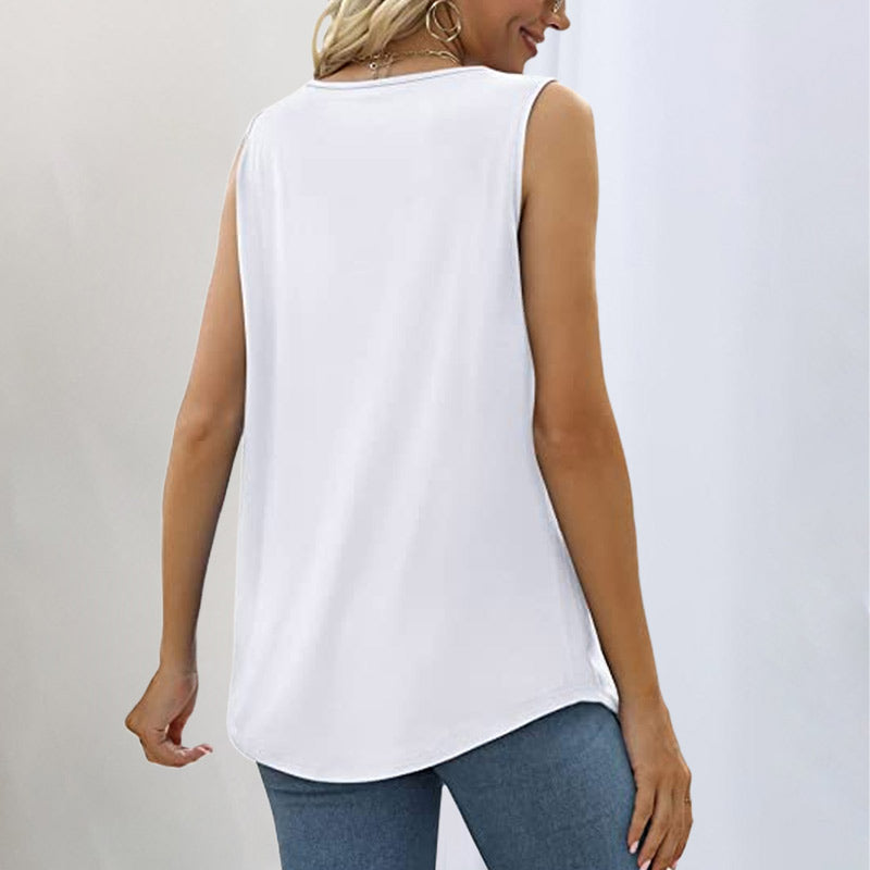 Stilren tanktopp for kvinner, fremhever den moderne firkantede halsen. Ideell for hverdagsbruk og sommer.