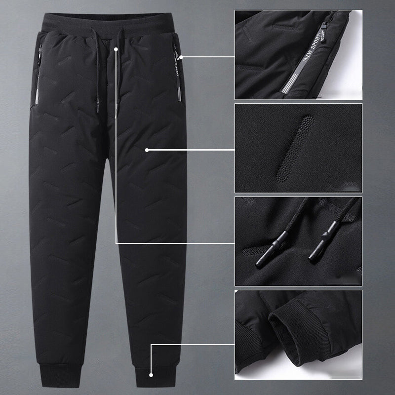 Essensiell vinterbukse: tykk fleecebukse for menn. Myk, varm og komfortabel joggebukse i polyester for kalde dager.