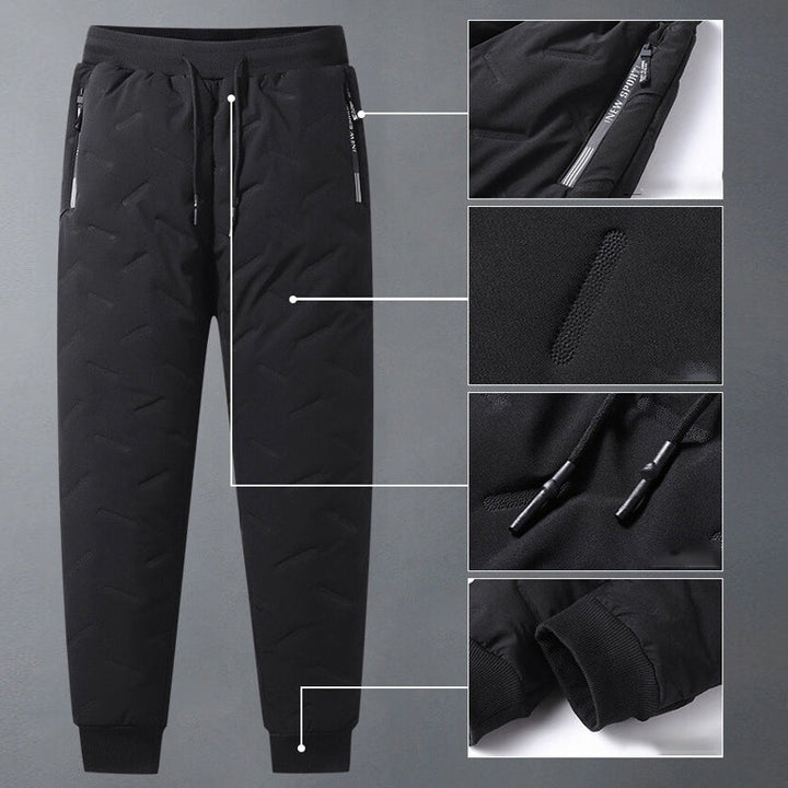 Essensiell vinterbukse: tykk fleecebukse for menn. Myk, varm og komfortabel joggebukse i polyester for kalde dager.