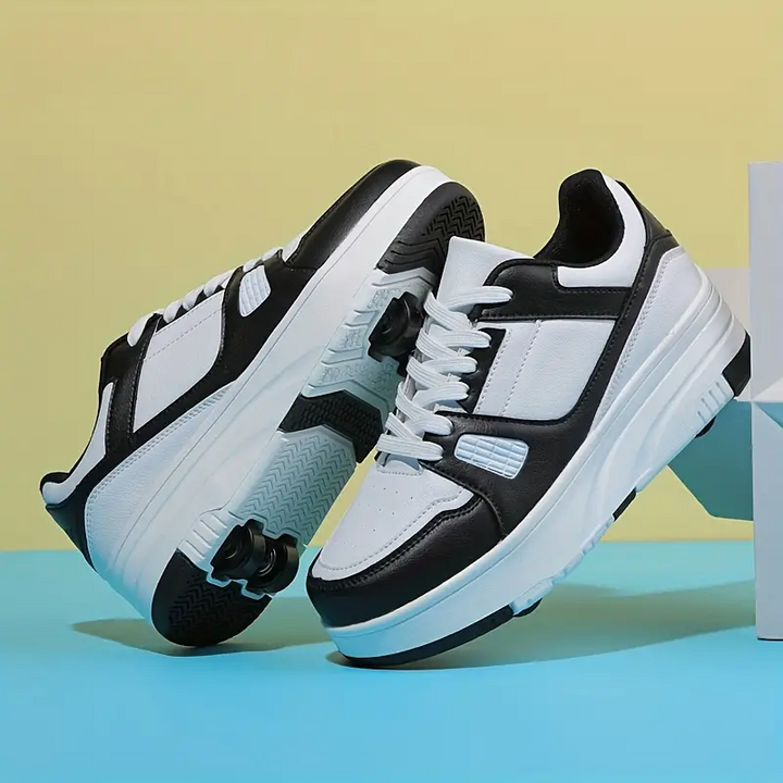Unisex skatesko for barn og voksne. Allsidige sportssko og fritidssko med uttrekkbare hjul.