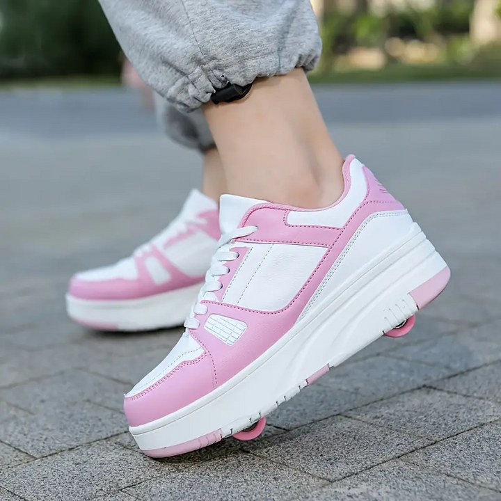 Komfortable unisex rullesko med uttrekkbare hjul, perfekt for barn og voksne, skatesko.