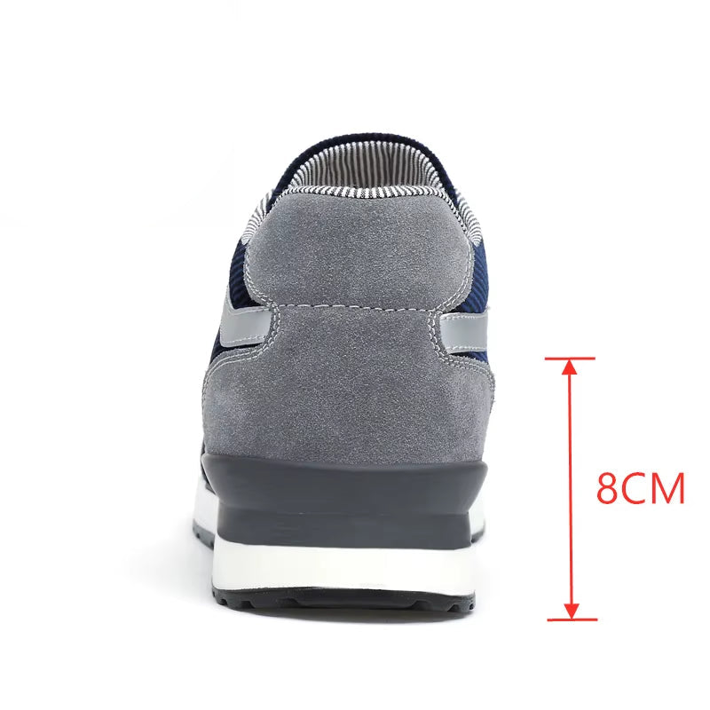 Stilige høydeøkende sneakers for menn, perfekt for fritid. Få 8 cm løft og økt selvtillit med disse skoene.