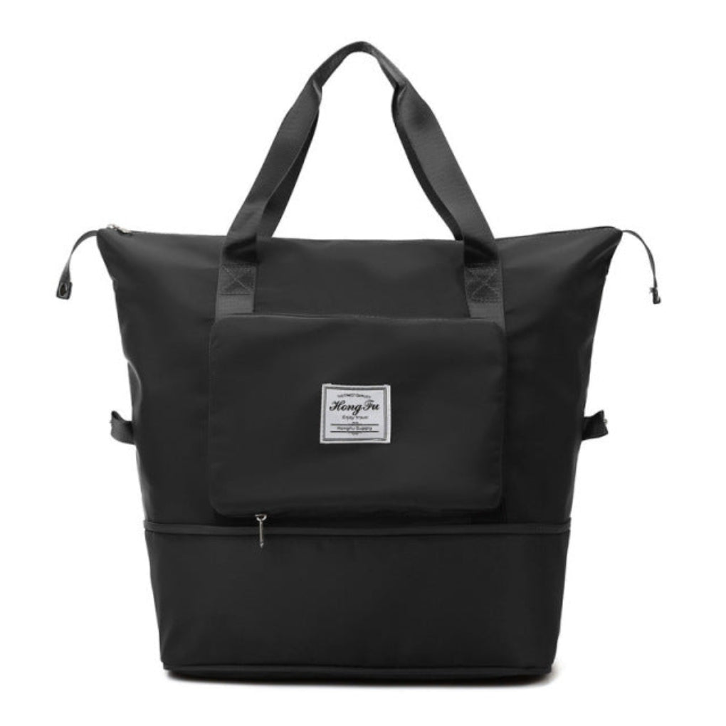 Sammenleggbar duffelbag for reise. Lettvekts håndbagasje som enkelt pakkes bort. Ideell for weekendturer.